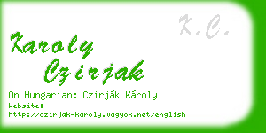 karoly czirjak business card